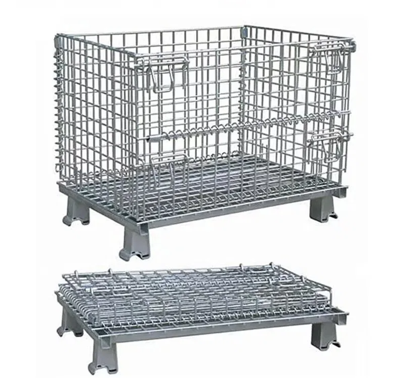 Heavy Foldable Wire Mesh Metal Warehouse Lockable Storage Cages