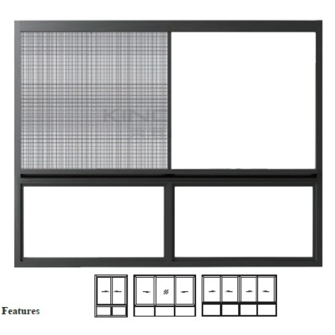 MIDDLE NARROW DESIGNN ALUMINUM SYSTEM SLIDING WINDOW FT108