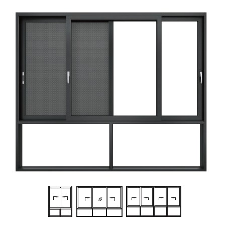 ALUMINUM TRIPLE RAIL LIFT SLIDING WINDOW FT192