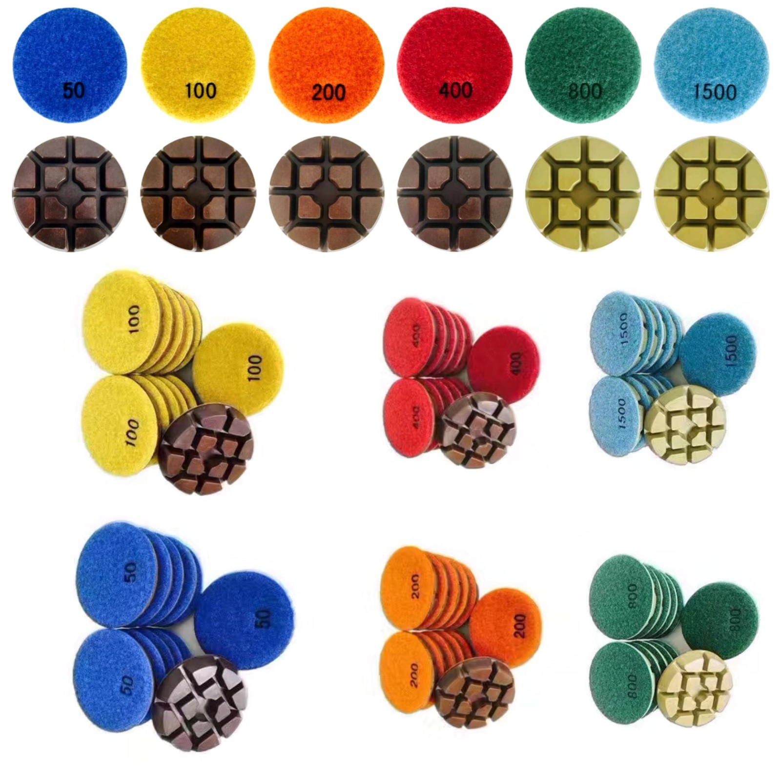 little grinding king series 3 inch dry polishing pads for concrete floor