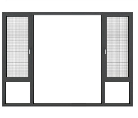 ALUMINUM FLUSH DOUBLE INNER OPENING SYSTEM WINDOW CASEMENT WINDOW FN100