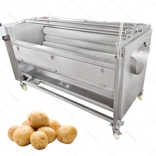 Commercial Ginger Brush Roller Washing and  Vegetable Peeling Machine