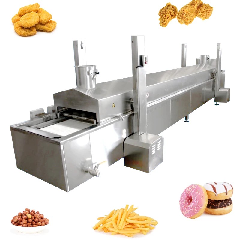 Industrial Automatic Continuous Conveyor Electric Donut Frying Machine