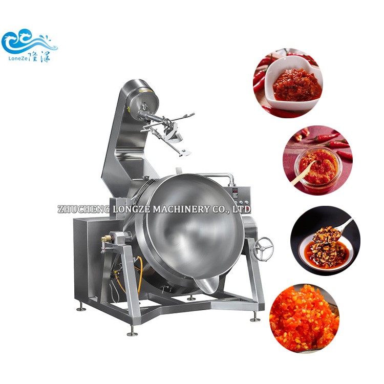 Automatic Gas Electromagnetic Heating Chili Sauce Jacketed Cooking Mixer