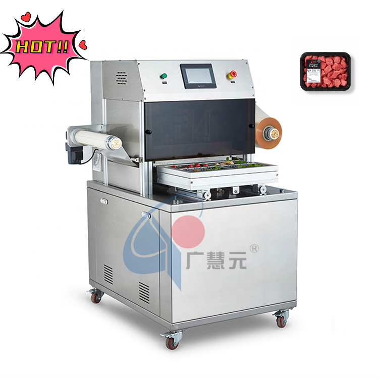 Automatic modified atmosphere packing machine for tray