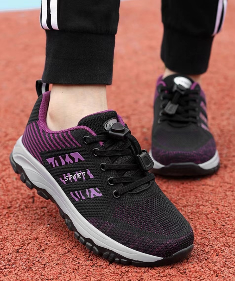 purple massage shoes for women sweat-absorbing fatigue-reducing