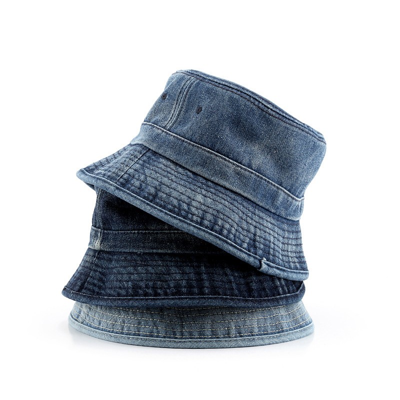 Washed denim bucket hat outdoor sunscreen sunshade fisherman hat