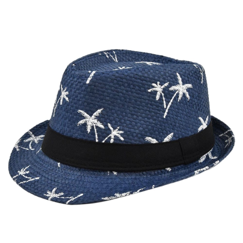 Outdoor panama straw sun hats jazz hat men's casual beach straw hat 