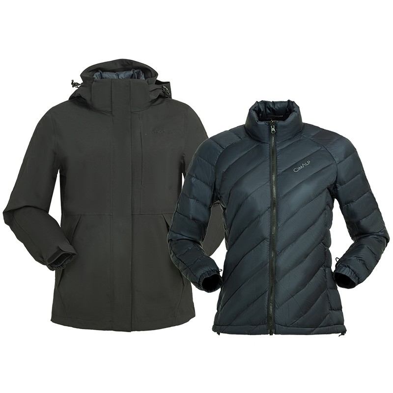 Women's windproof and waterproof coat with down lining AWFMCF056