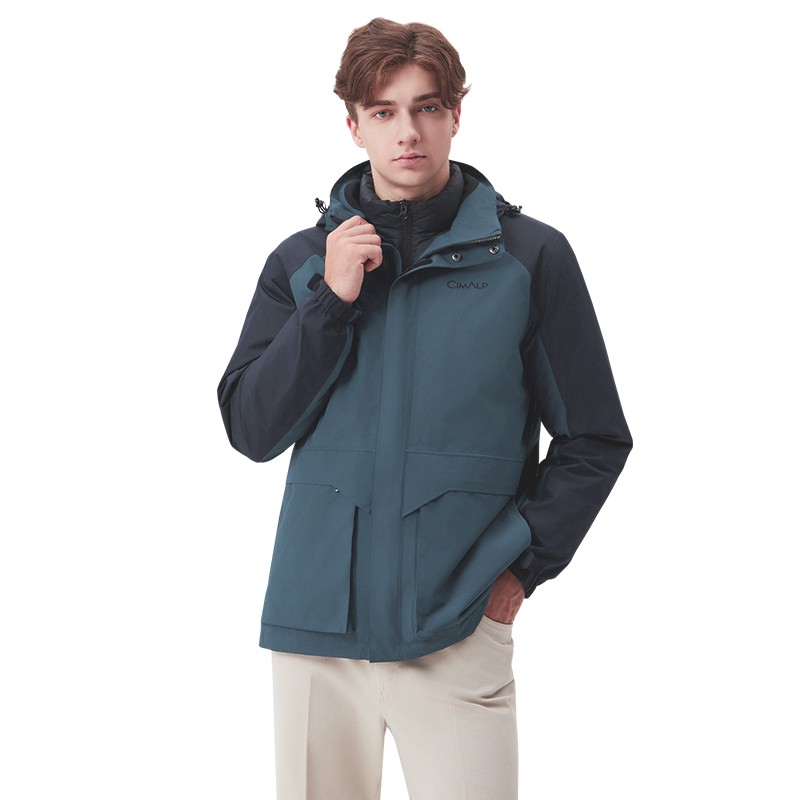 Men's windproof and waterproof coat with down lining AMFNCF189