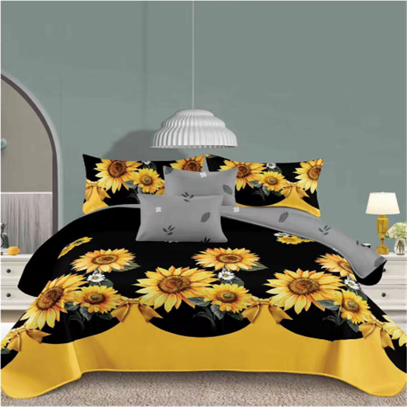 High quality polyester material printed bedsheet set 