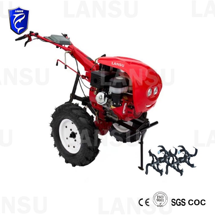 Mini tiller with plow and tiller hoe with multi-function farm implements