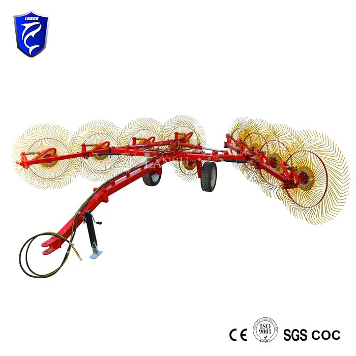 High Efficiency Finger Wheel 4 disc 5 disc Hay rake for tractor