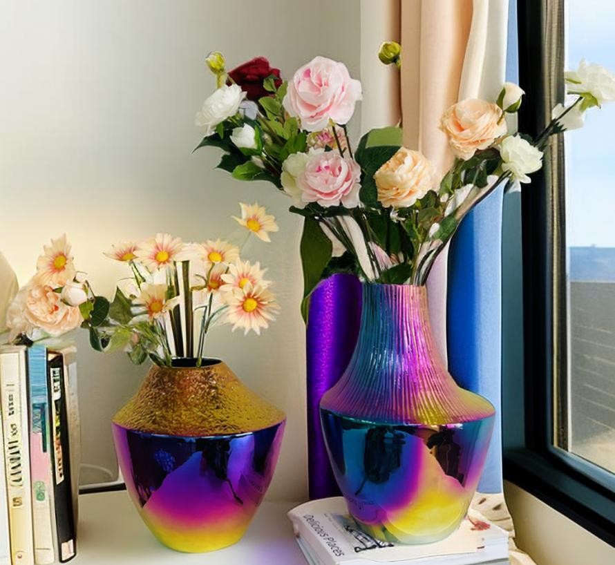 gradient color ceramic flower vase for decor book tabletop