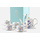 one pot and four cups with blue gift box