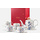 one pot and four cups with red gift box
