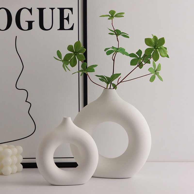 Nordic simple ins fashionable for home decor vegetarian ceramic vase