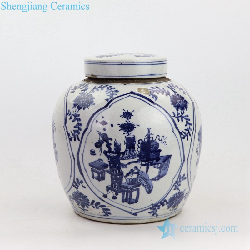 RZKT19 Jingdezhen Antique Blue and White Porcelain Ginger Jars