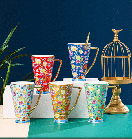 Enamel Continental Gold Medal Crown cup breakfast coffee cup