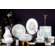 52pcs bone china dinner set green flower color 
