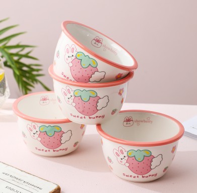 wholesale ceramic tableware with cute pattern for children dinner