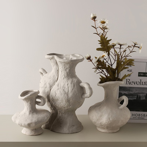 BHM Nordic Creative Plain Embryo Ceramic Vase Ornament Home Decor