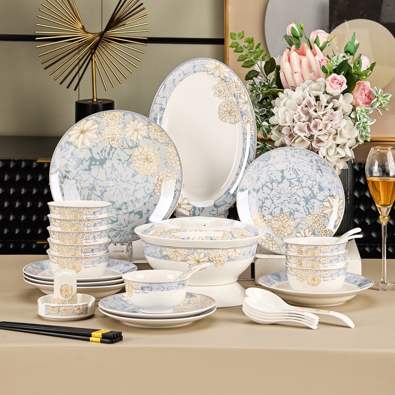 Jingdezhen ceramic modernstyle tableware set support customization