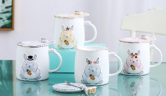 wholesale ceramic mug cup cute pattern design with cheap price