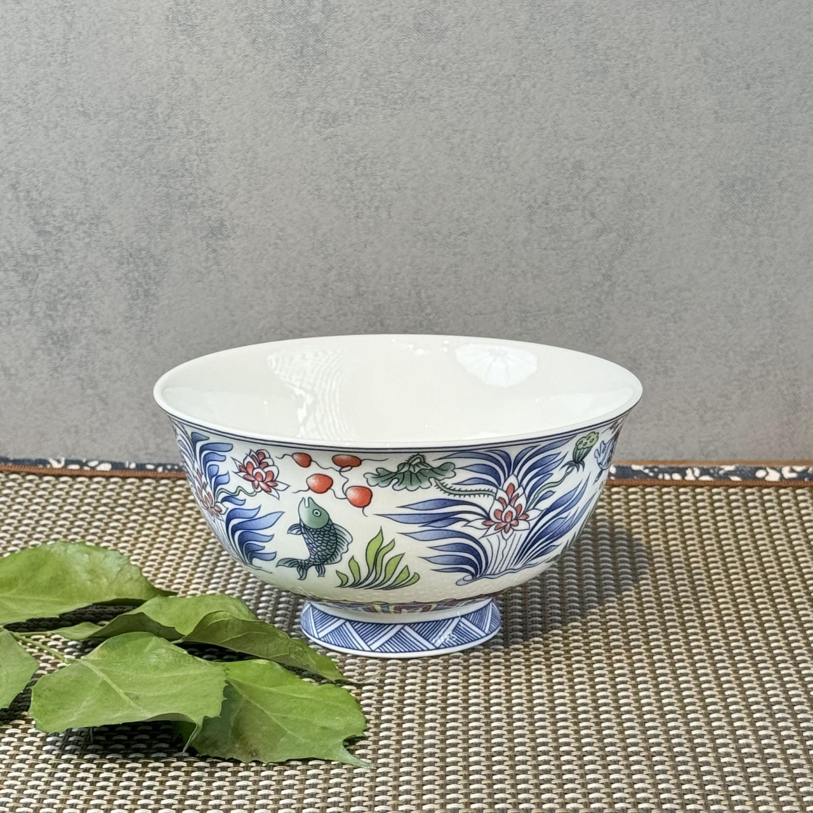 Enamel color blue white no inner painting bowl tablewear