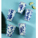 Blue and White Flowers Large Ceramic Cola Cup for Home and Office Use
