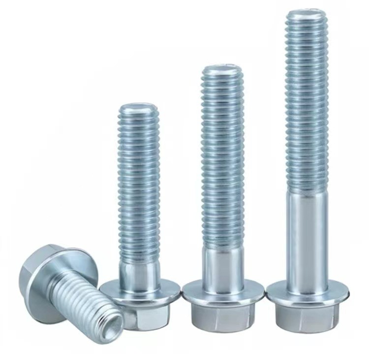 Zinc Plated fasteners m16 custom size Hex flange bolt