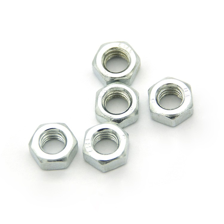 China Factory  DIN934 Grade 4.8 Carbon Steel ZINC PLATED  Hex Nut