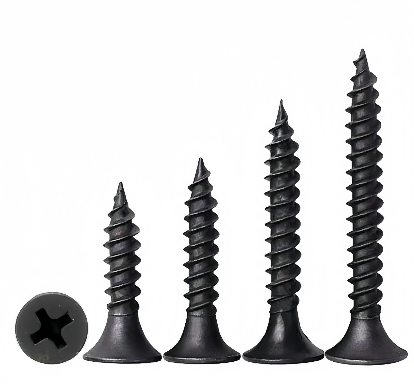 Hardware Drywall Screw Carbon Steel Black Cross Recessed Flat