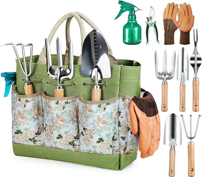 Garden Tools 9-piece heavy duty garden hand tools,