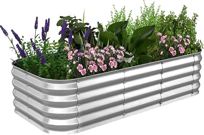 Galvanized garden bed kit planter box