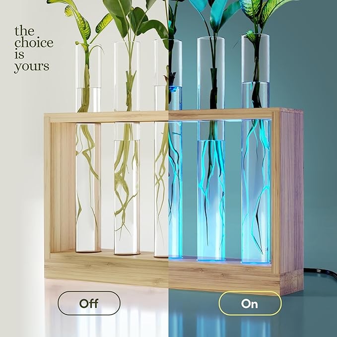 Illuminated bamboo small air flower pot