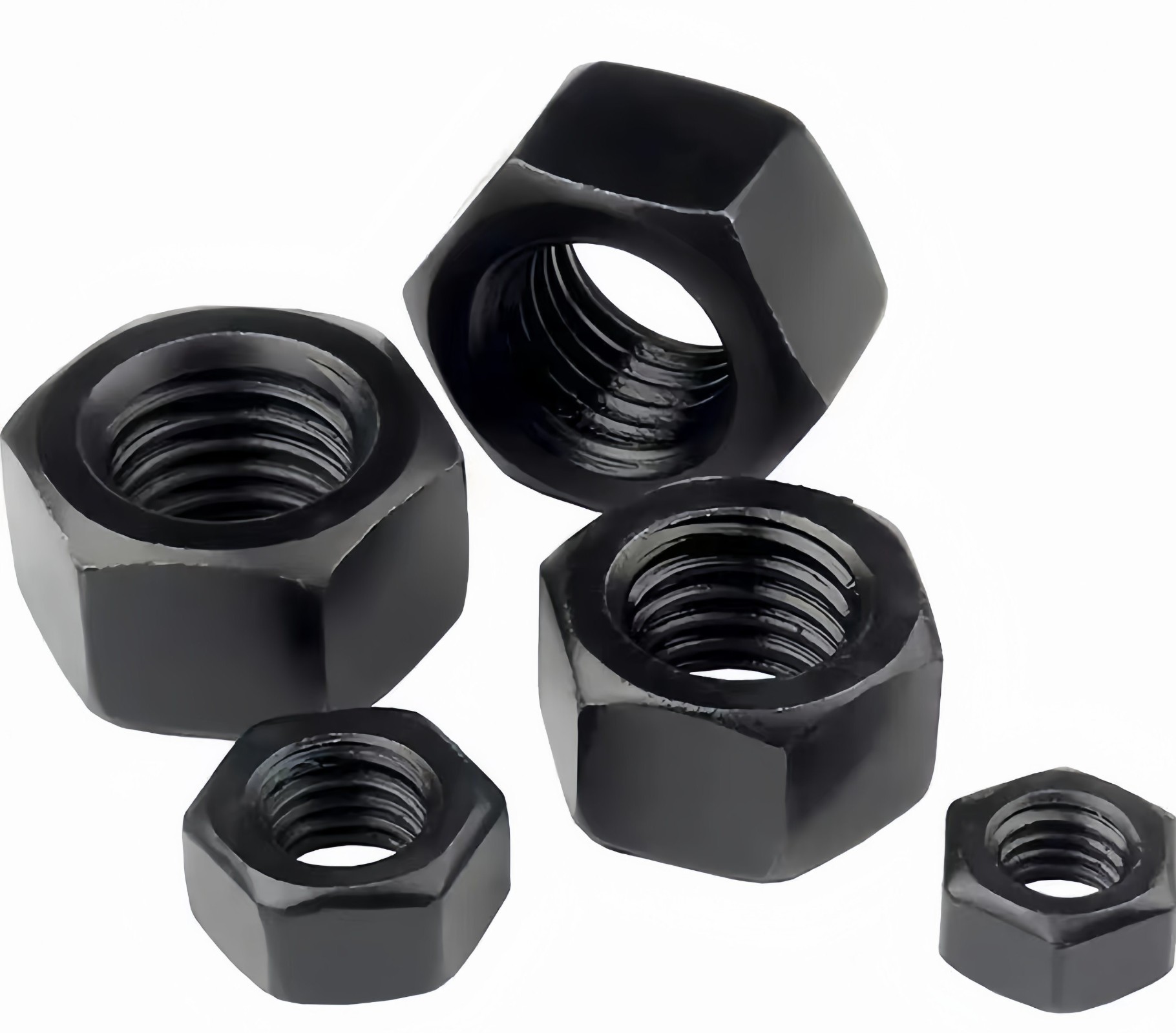 Hex Nut High-Strength DIN ANSI BS Black Fastener Carbon Steel Zinc