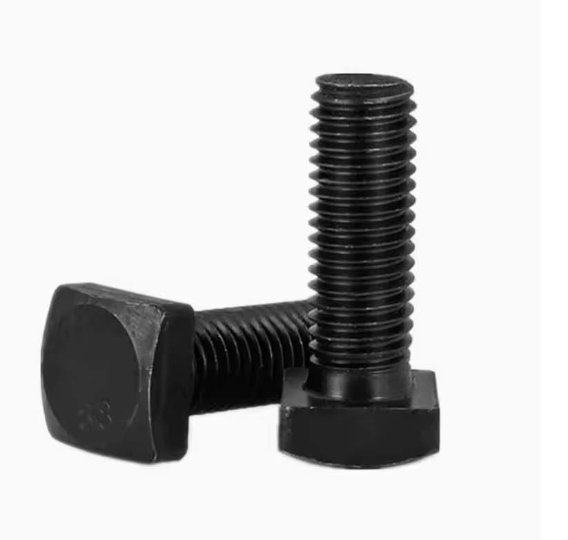 Square head bolt Carbon steel Blackened Full thread GB8 Coarse thread