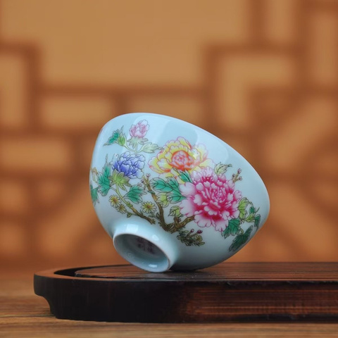 Peony tea cup