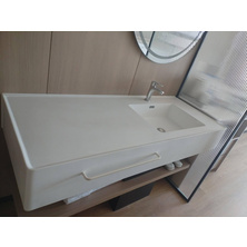 Artificial stone integrated bathroom basin