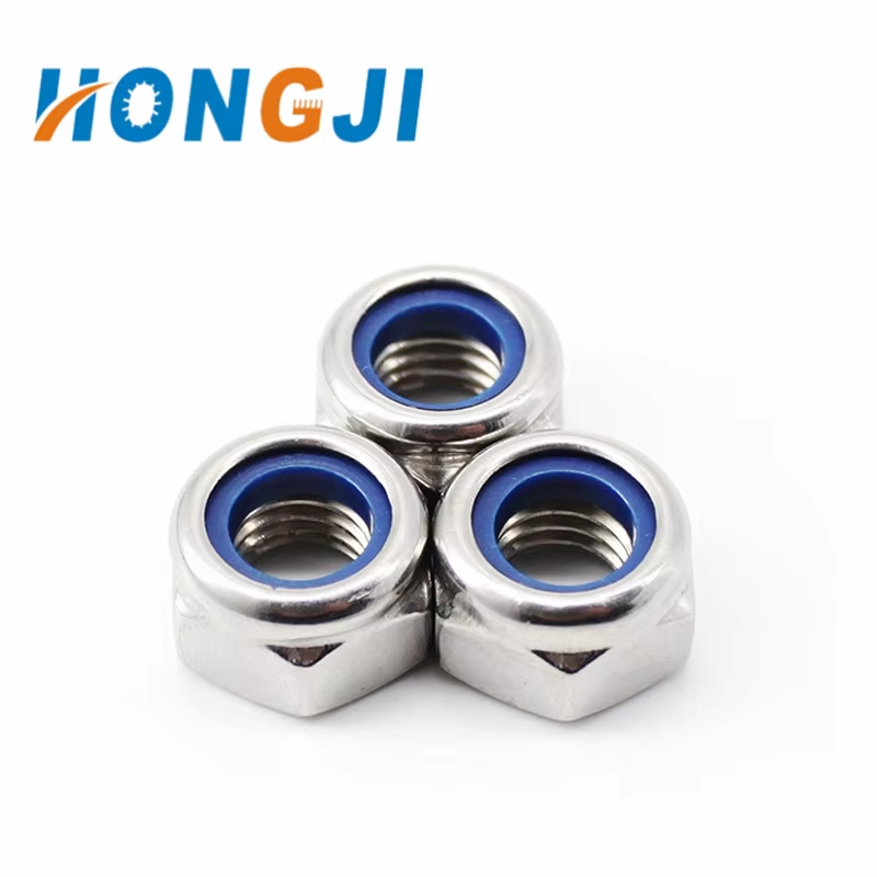 stainless steel nylon lock nut metric size SS304 in stock DIN985