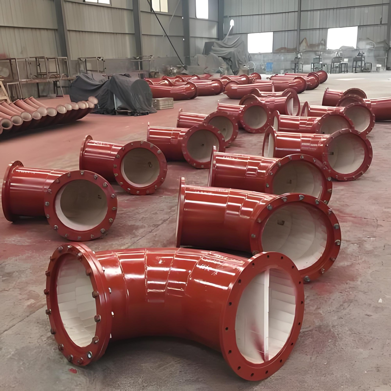 Ceramic patch wear-resistant pipe fittings