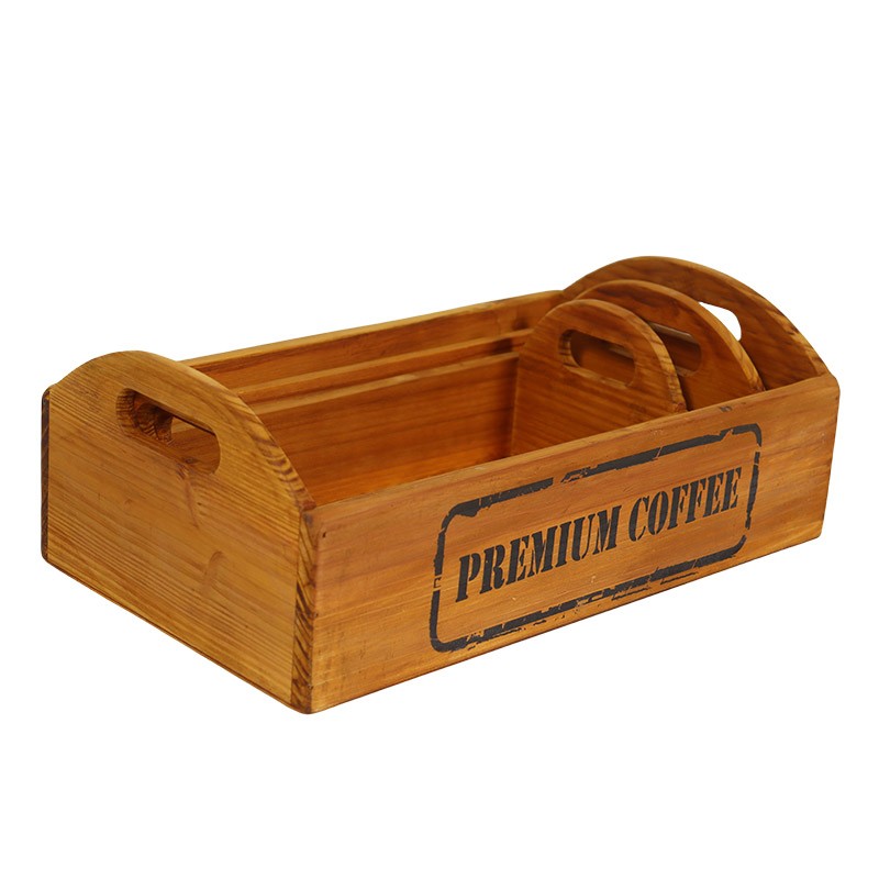 wood tray wood crate storage box home storage box