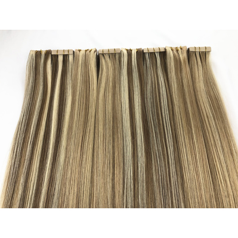 Highlighted Blonde Invisible Remy Injected Hair Tape in Extensions