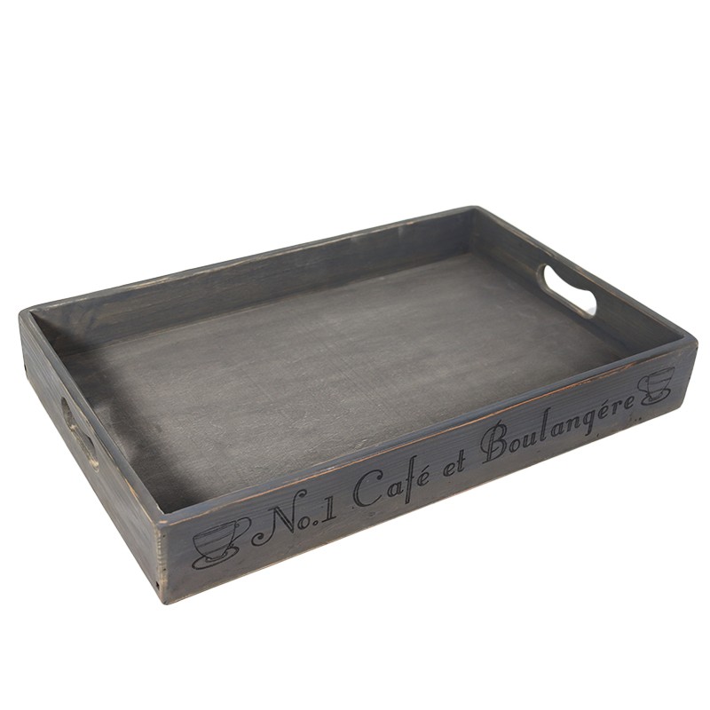 gray wood tray