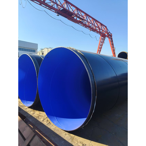 Internally epoxy-coated and externally polyethylene-coated steel pipe.