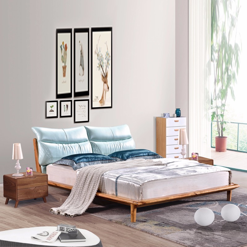 2017 Stylish Minimalist Nordic WindLeather Bed 8202B