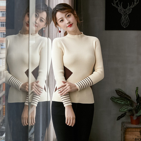 Colorblock sweater striped sweater women's clothing