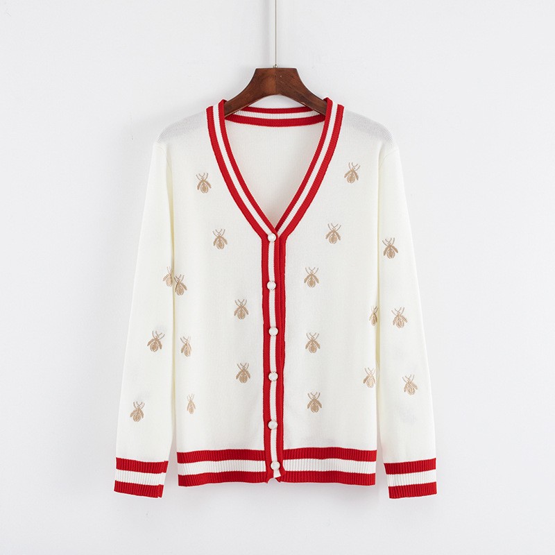 Knit Cardigan Women Fashion Wild V-neck Loose Jacket