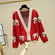 Autumn cartoon pig knit sweater long sleeve cardigan women